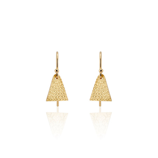 Evocative of the tassel rings worn by a beloved aunt, the triangular shape of the Burr earring represents the strength of the woman who inspired it. An intricate hand-crafted texture plays up the light with each turn of the head.