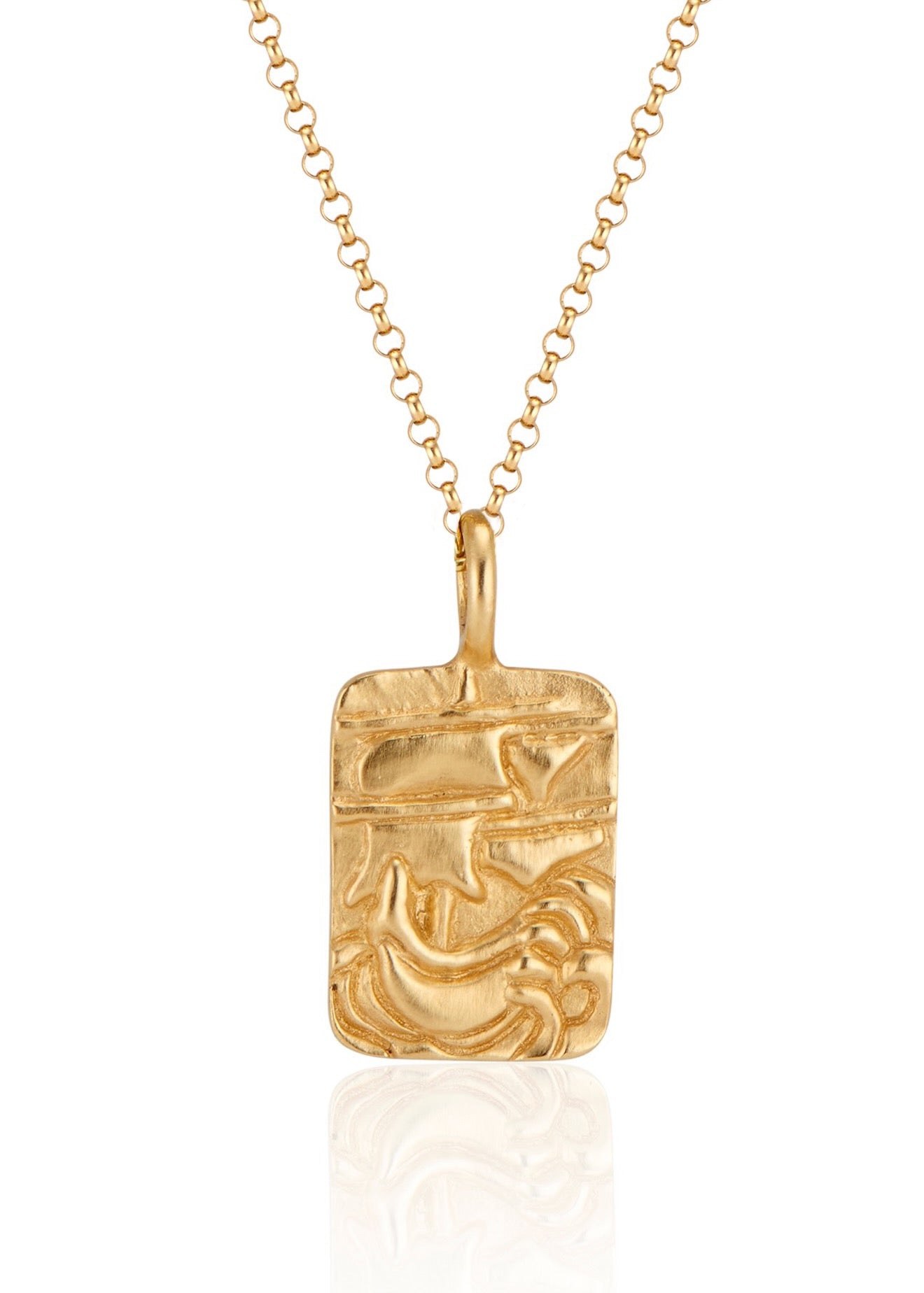 Letter V Square - Pendant - Golden Hand Jewellery