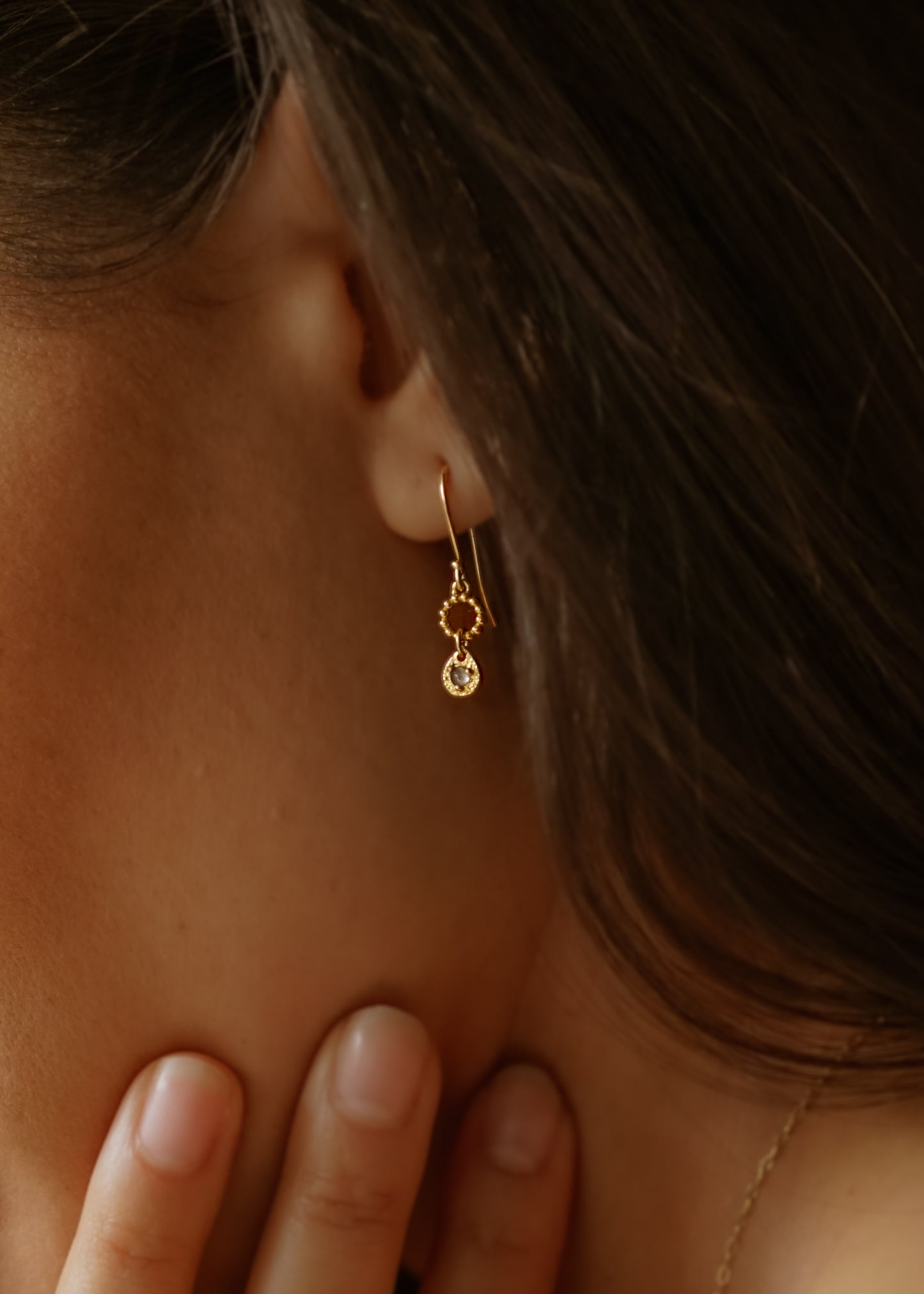 A romantic journey that transcends time. The Drop earring merges a circle of understated gold beads with ornate rose cut diamonds for a dangling romantic style that feels as at home today as it does in an antique jewelry box.