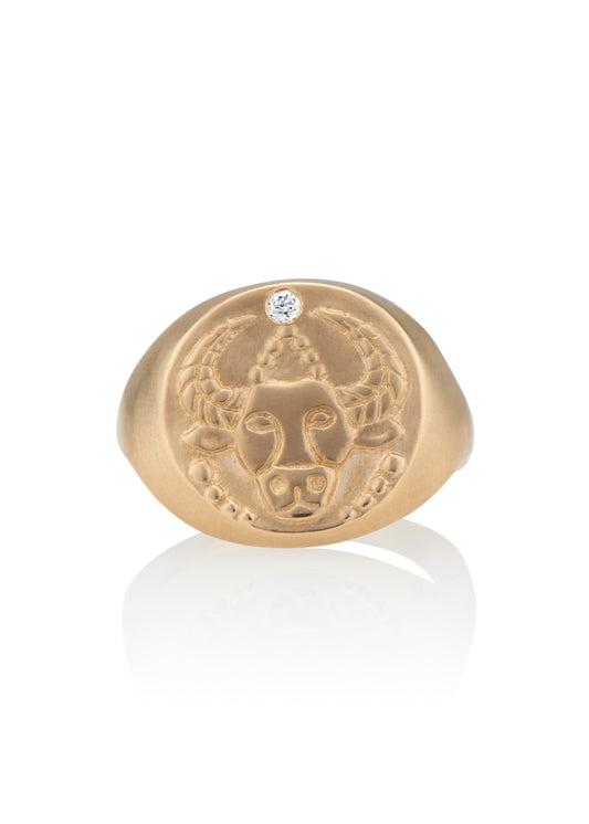 The second sign of the Zodiac, Earth sign Taurus seeks beauty and gives love fearlessly. A hand-carved bull, spiritual and wise, graces this pendant—creating a necklace that captures the power of the celestial sky.