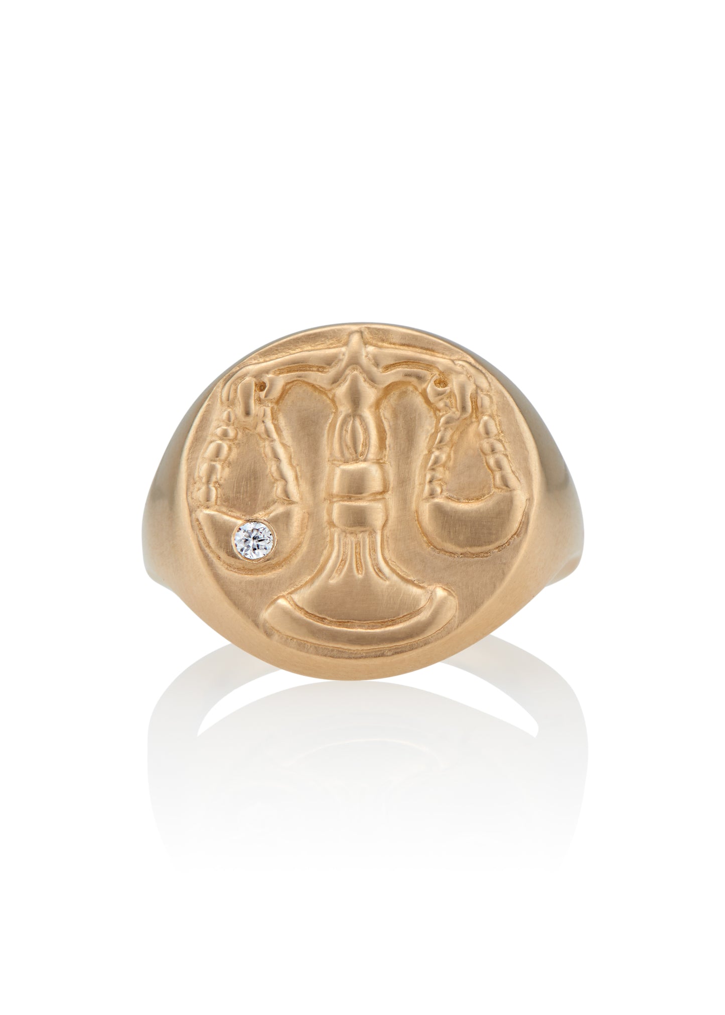 The seventh sign of the Zodiac, air sign Libra is an egalitarian peacemaker in search of harmony.  Hand-carved scales of justice grace this pendant, creating a necklace that captures the power of the celestial sky.