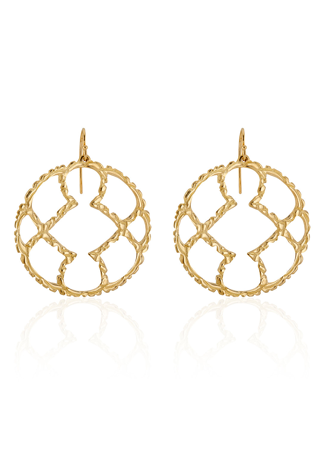 Inspired by the hand-sewn lace of an antique wedding gown grown papery with age, the Florence earring captures the ornate handiwork and craftsmanship of a bygone era. Textured gold filaments create an open-work pattern that evokes timeless elegance. 
