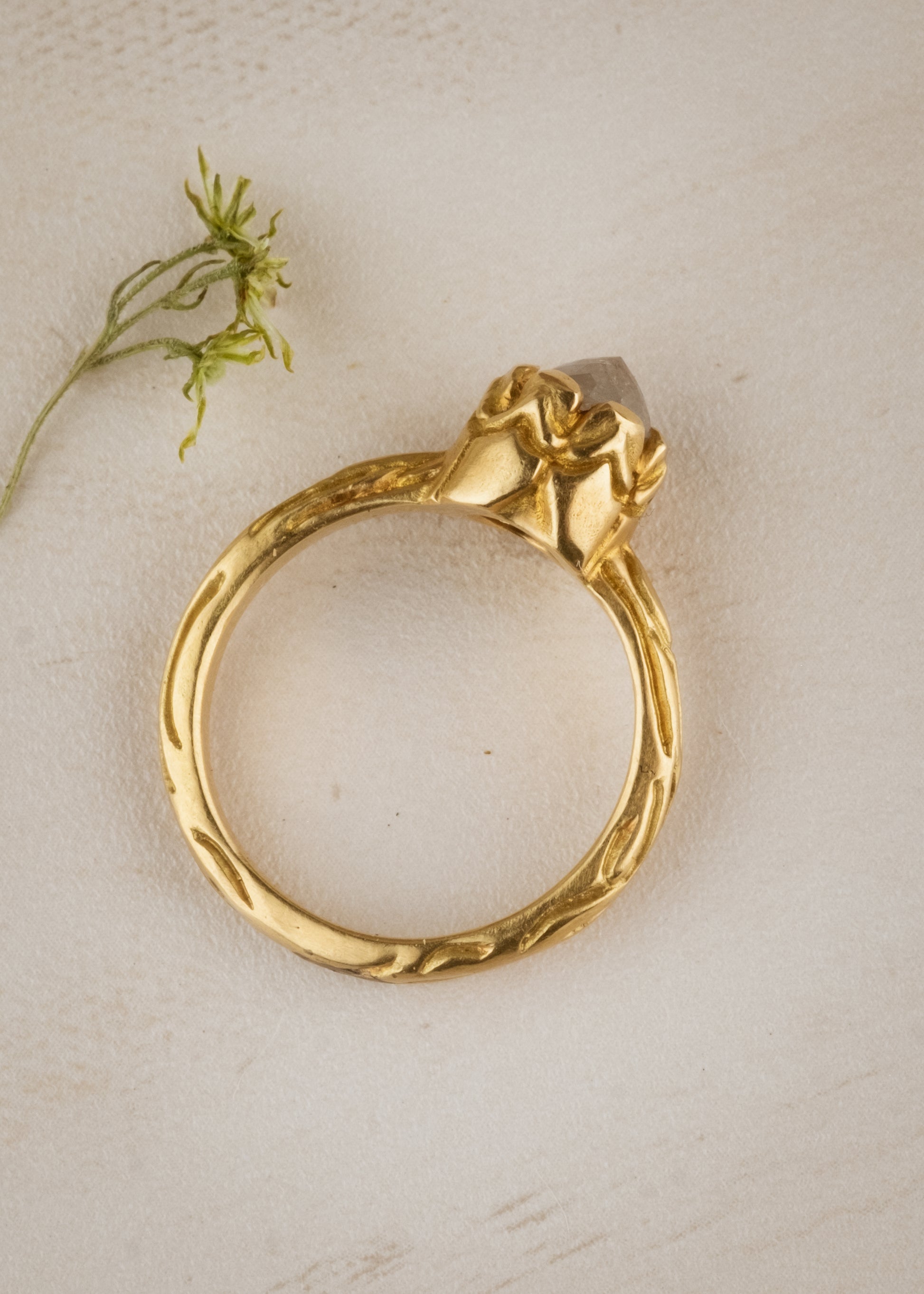 Inspired by windswept castles that emerge from the mist, the Turret ring rises high on the finger to reveal an exquisite rose cut diamond—a ring worthy of fairytales, created for the magic of real life.