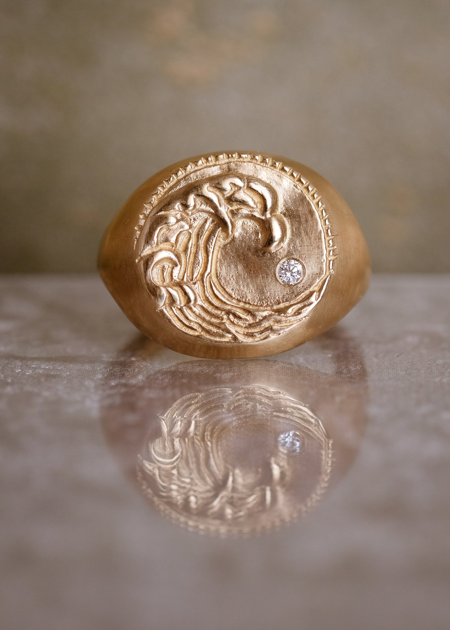 The eleventh sign of the Zodiac, air sign Aquarius is a deep thinker who wants to change the world. A hand-carved wave graces this pendant for a necklace that captures the power of the celestial sky.
