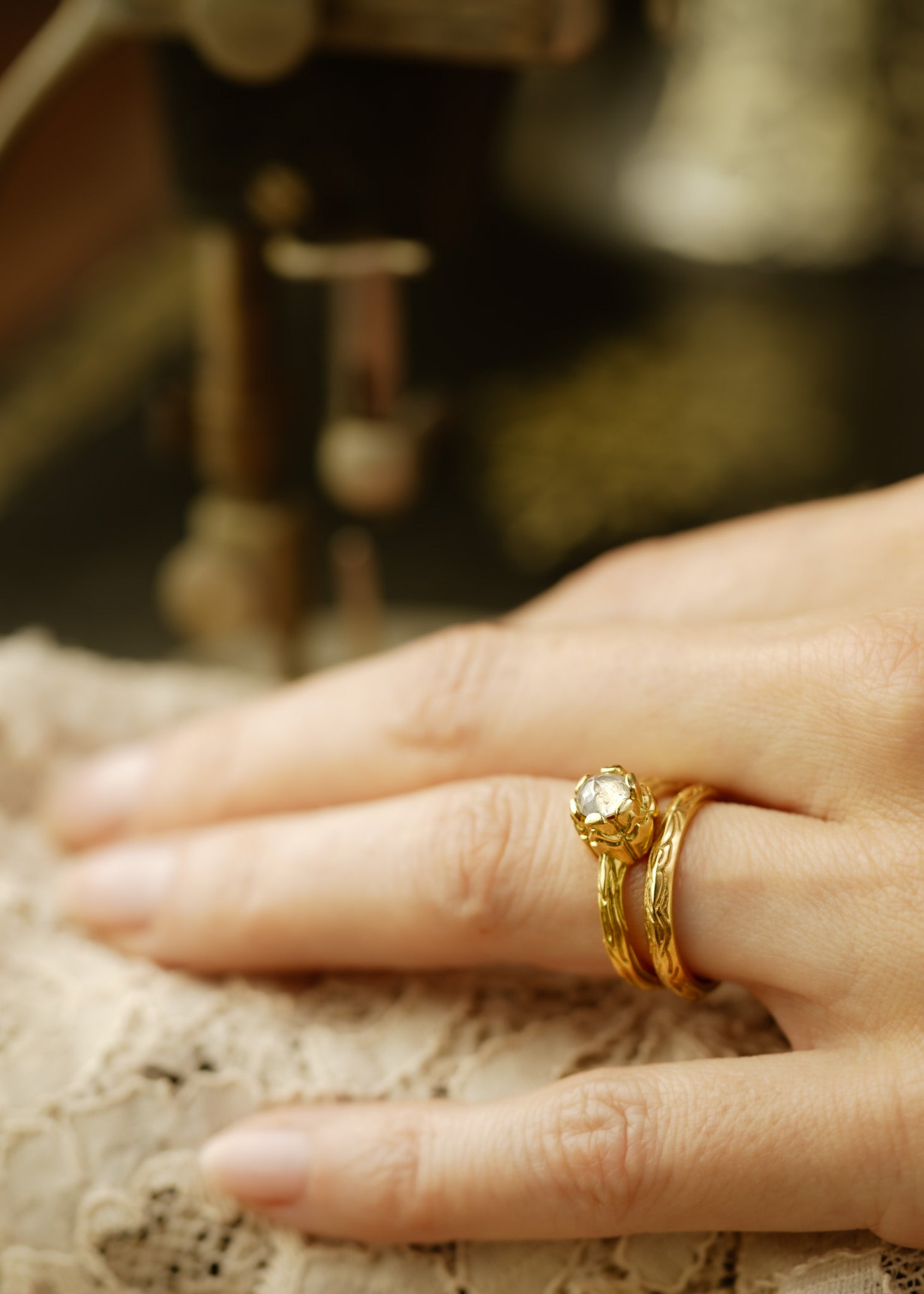 Inspired by windswept castles that emerge from the mist, the Turret ring rises high on the finger to reveal an exquisite rose cut diamond—a ring worthy of fairytales, created for the magic of real life.