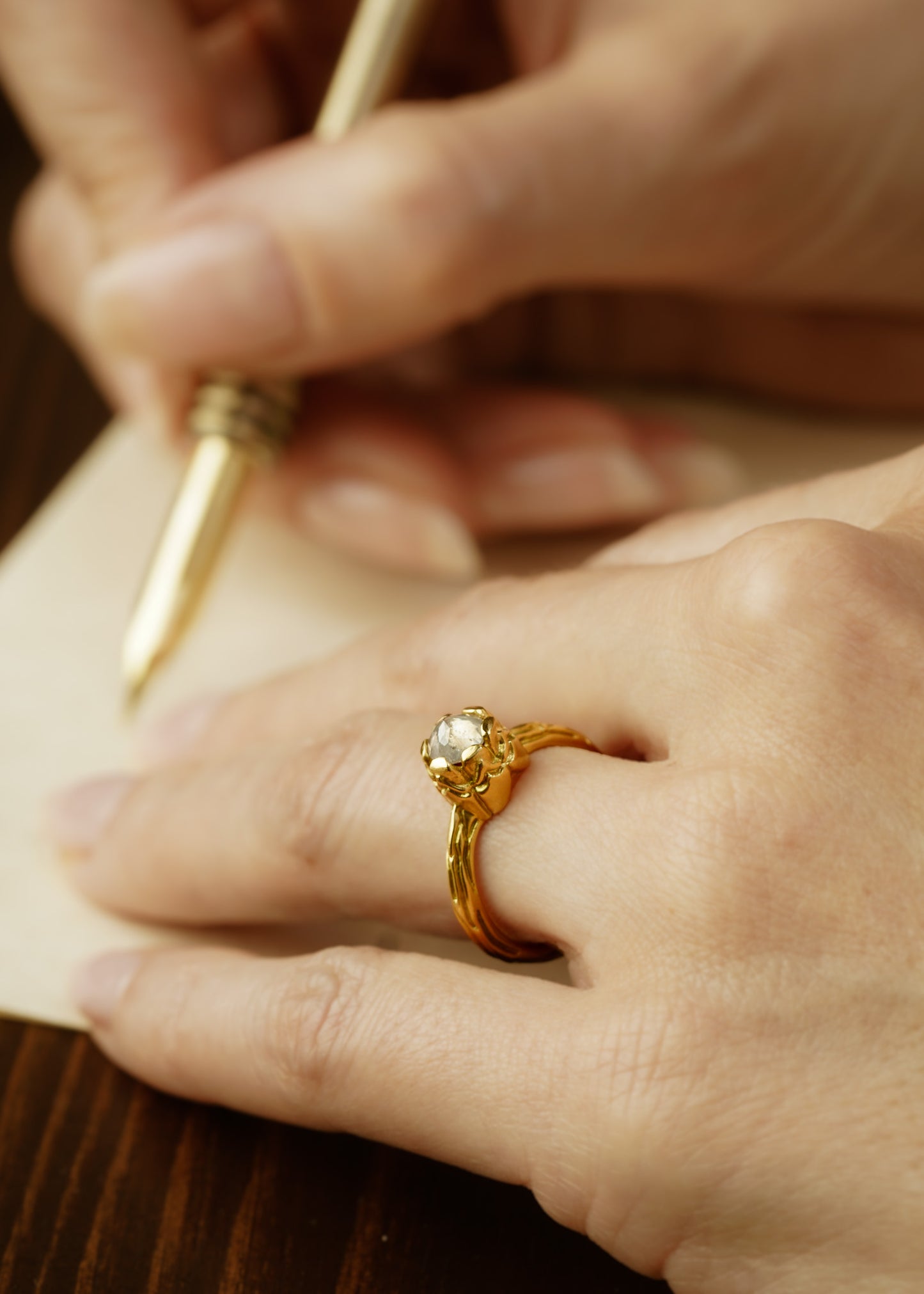 Inspired by windswept castles that emerge from the mist, the Turret ring rises high on the finger to reveal an exquisite rose cut diamond—a ring worthy of fairytales, created for the magic of real life.
