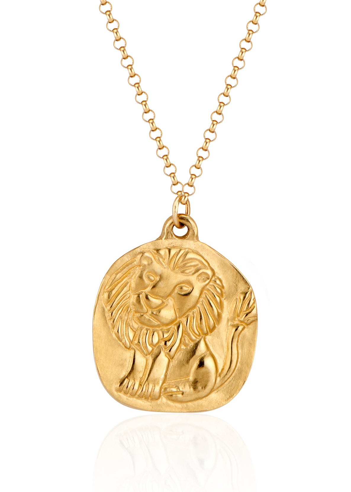 The fifth sign of the Zodiac, fire sign Leo is a natural leader, strong and creative in their approach to the world. A hand-carved, whimsical-yet-mighty little lion graces this pendant, creating a necklace that captures the power of the celestial sky. 