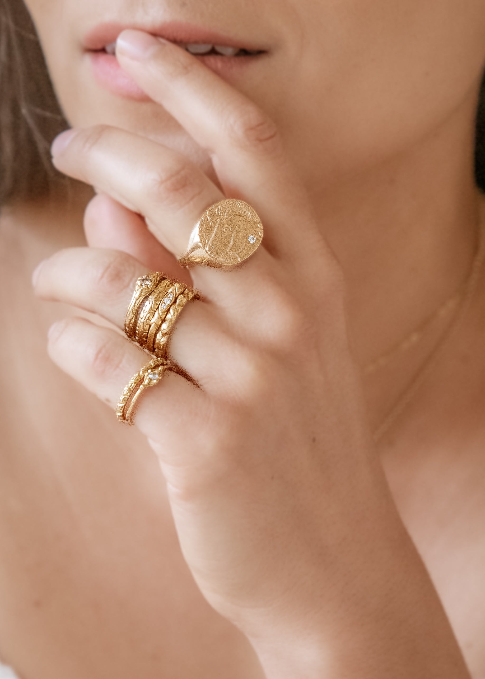 Out of many, one. The hand-carved Sheaf ring creates a woven braid pattern out of a single band of gold—a piece at once current and timeless.